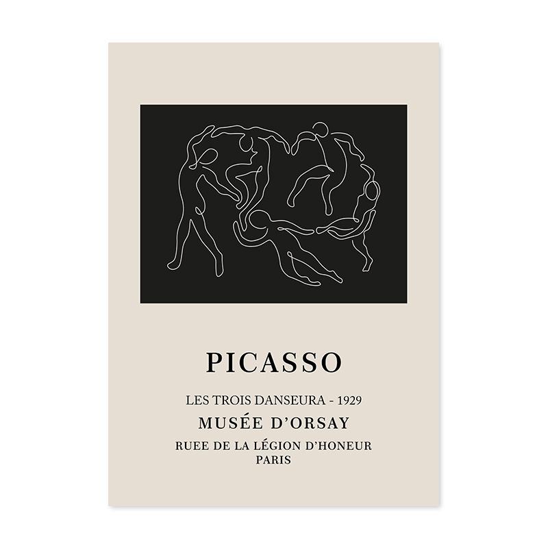 Boho Matisse Poster Beige Black Abstract Line Art Canvas Paintings Wall Print Pictures Bedroom Living Room Interior Home Decor