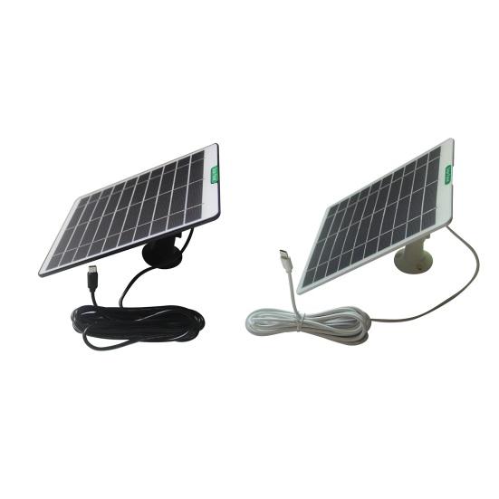 Solar Panel 5W Weather-Resistant Solar Charging Panel with Type-C To Micro-USB Output Doorbells Surveillance Cameras Solar Panel