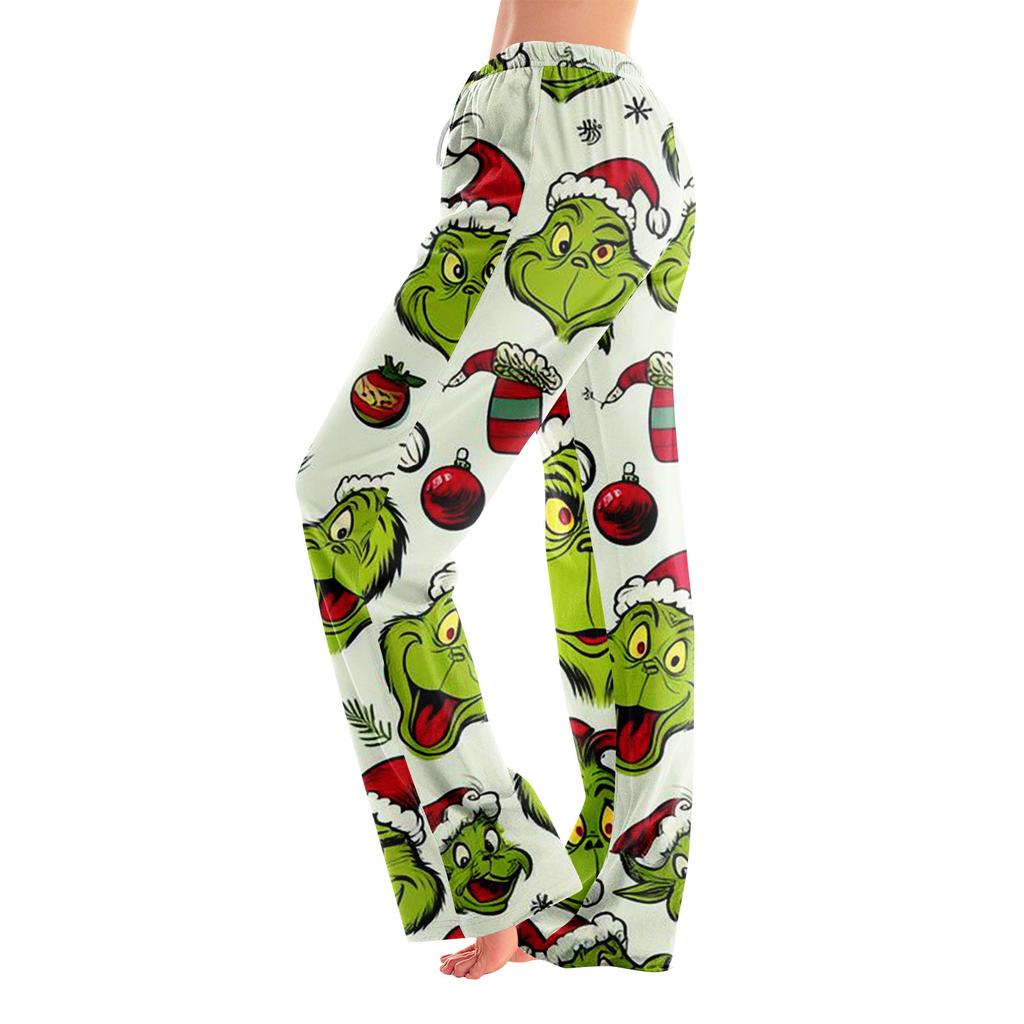 Damen Pyjamahose Nachtwäsche Lässige Hose mit Kordelzug und elastischer Taille Bequeme gerade lockere Yogahose