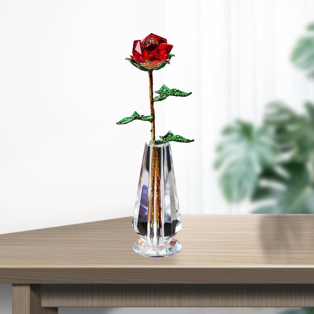 Graceful Flower Ornament Collectible Birthday Desktop Decoration Tabletop Adornment Gift for Anniversary Valentine Day Wedding