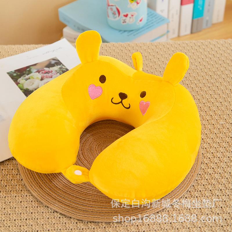Cartoon memory cotton u-shaped pillow car neck pillow office portable travel cervical pillow