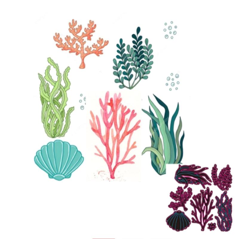 Sea Creatures Theme Metal Die Cuts Cutting Dies Cut Stencils for DIY Embossing Paper Leather Scrapbooking Card Making X3UC