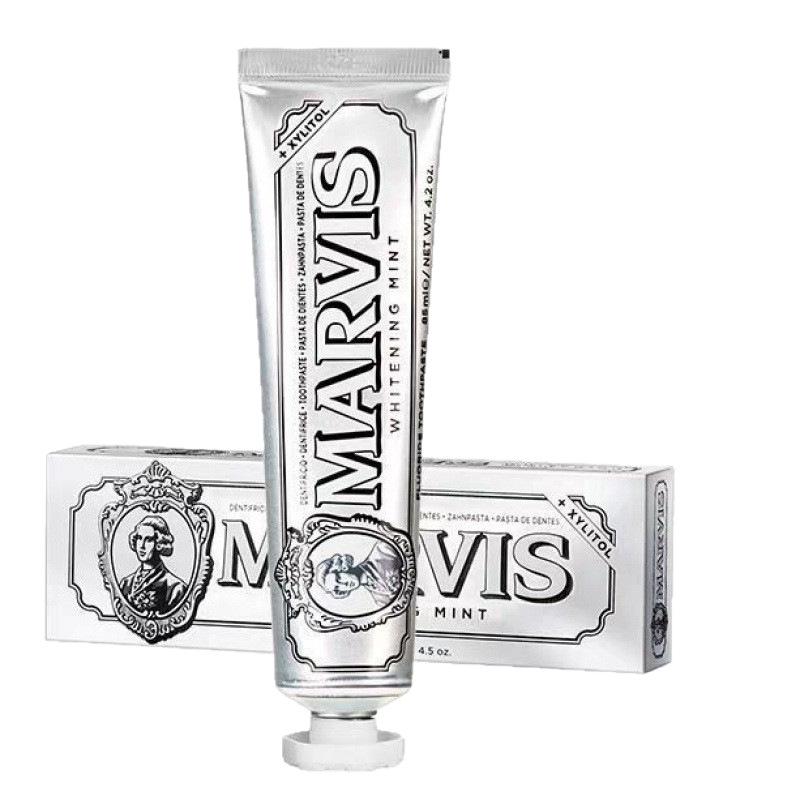 Marvis Silver Mint Toothpaste 85ml - Imported from Italy for Fresh Breath & Stain Removal, Popular Choice.