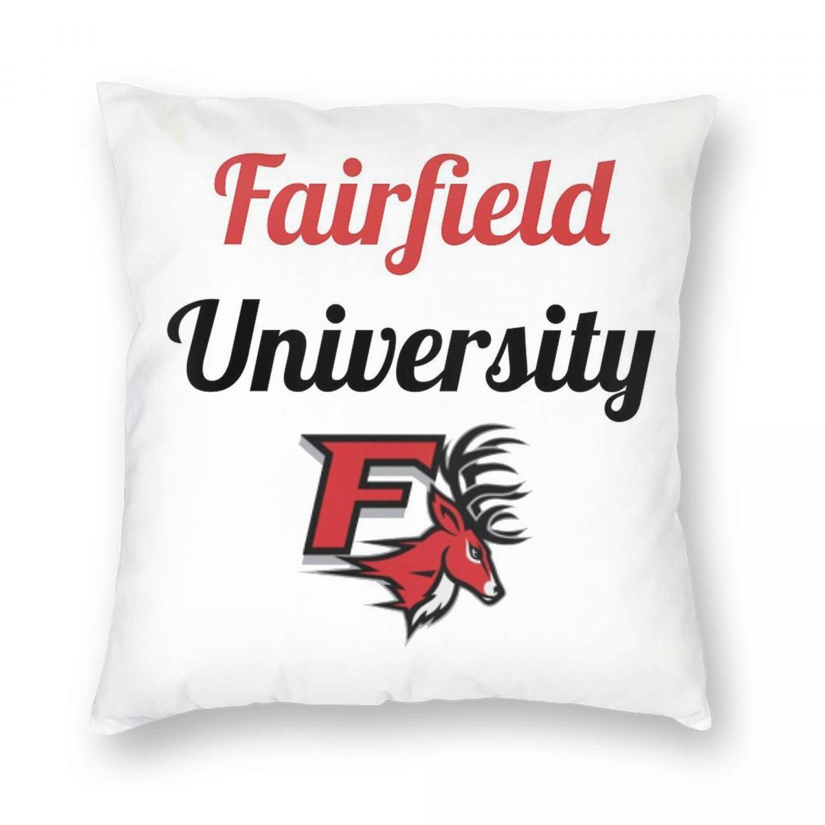Fairfield University Square Pillowcase Polyester Linen Velvet Printed Zip Decor Throw Pillow Case Room Cushion Case 30x30cm