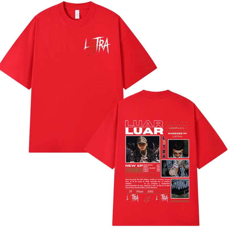 

Rapper Luar La L Music Album L3TRA T Shirts Unisex Women Hip Hop Fashion Short Sleeve Tshirts Vintage Oversized Streetwear Tshirt S