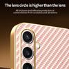 For Samsung Galaxy S24 FE Phone Case Carbon Fiber Textured Electroplated TPU Back Cover
