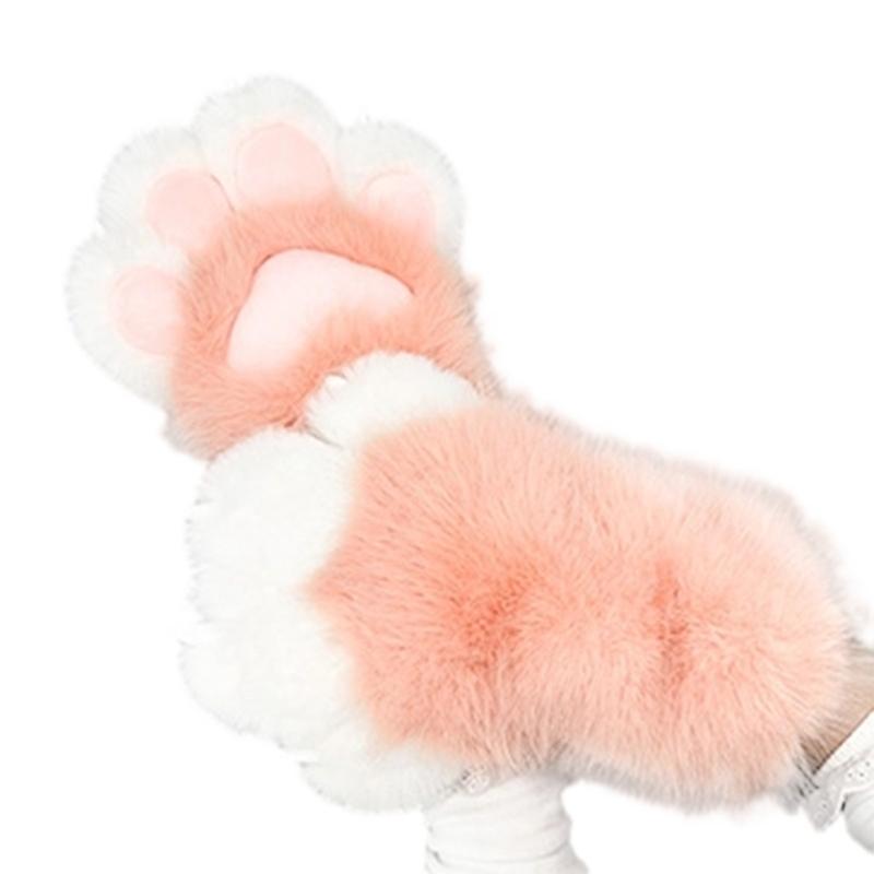 Furry Cats Paws Gloves Cosplay Costume Gloves for Women Girl Warmth Comfort Soft Plush Fursuit Gloves Anime Armwear