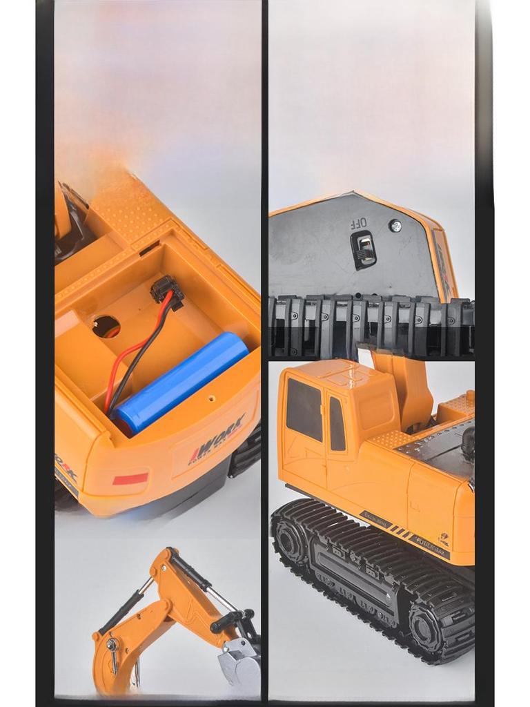 Jucărie pentru copii, din aliaj, cu telecomandă, excavator - Model electric de simulare