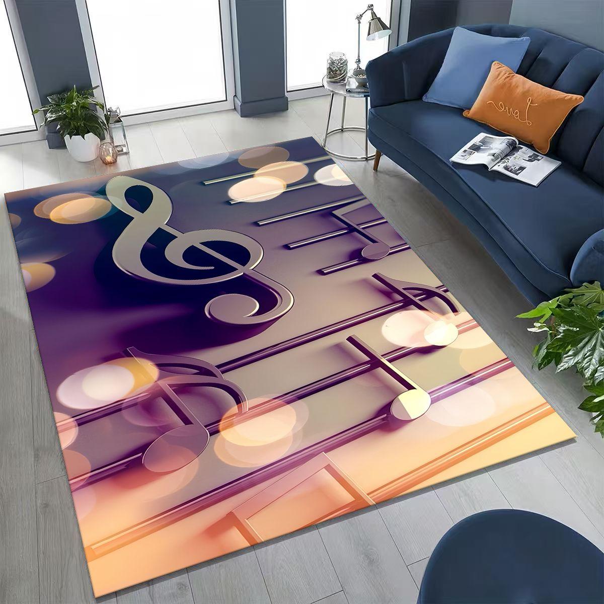 

Танцевальная музыка Музыкальная нота Инструмент Мультяшный ковер для Спальни Гостиной Дивана Домашний придверный коврик Декор, Большой детский Нескользящий напольный коврик 40x60cm( 15x23in )