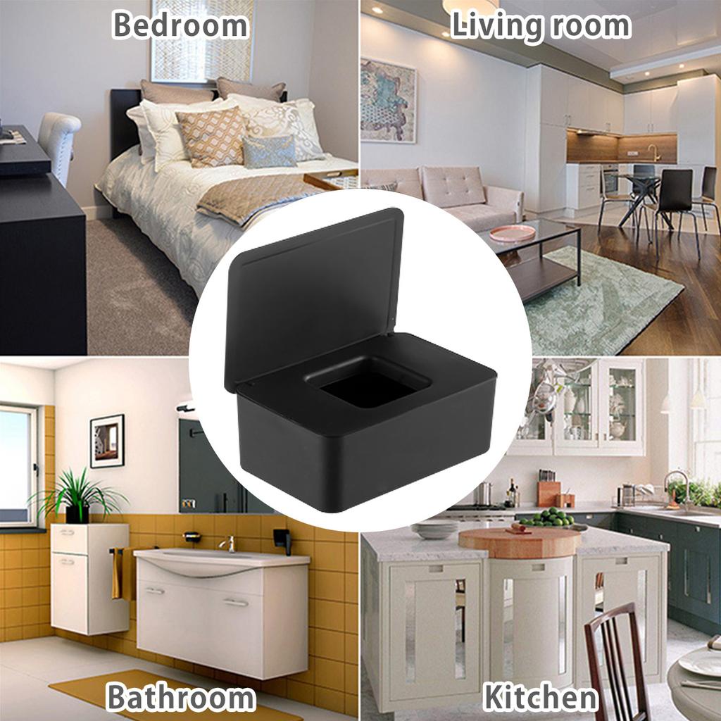 Wet Tissue Box Dustproof Wipes Dispenser Portable Tissue Box Storage Box with Lid For Car Home Office Desktop Organizer