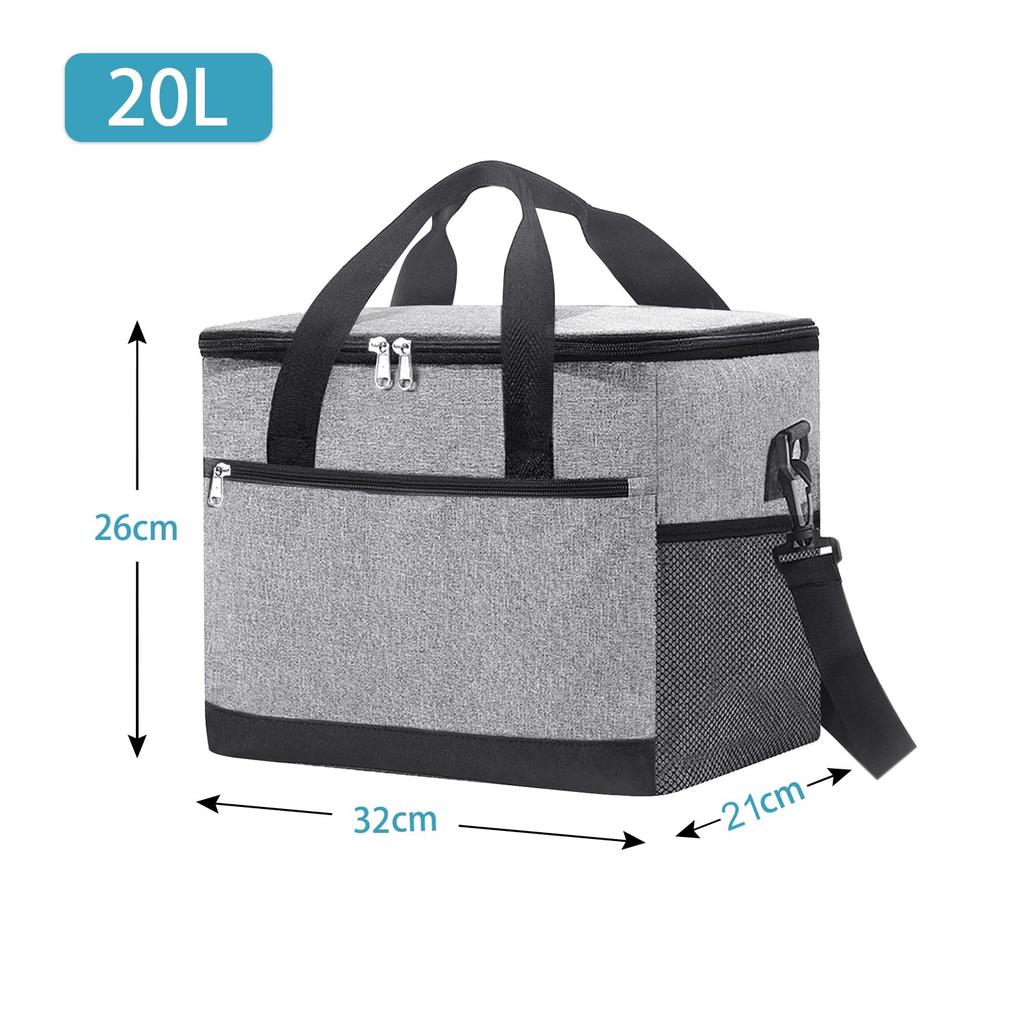 Roleness Large Capacity Foldable Cooler Bag 20L Cools and Keeps Food Cold Warm Soft Cooler Box Large Insulation Lightweight Handbag Shoulder Bag Ideal