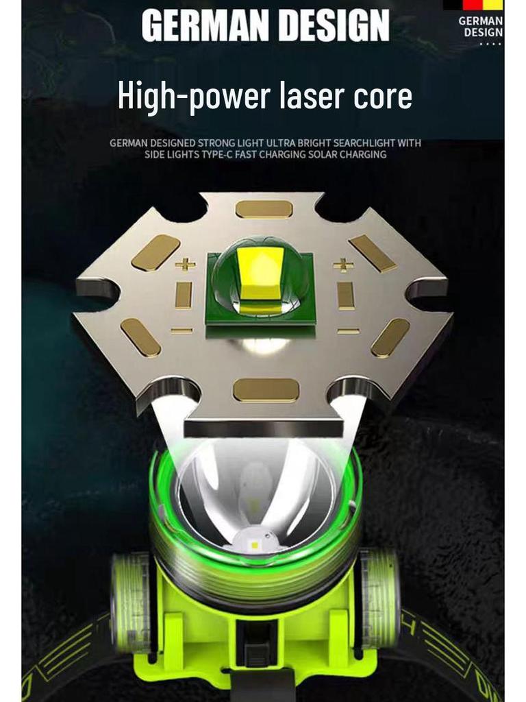 High-Lumen LED Outdoor Headlamp for Climbing, Fishing, and Diving, Featuring Strong Light and Long Battery Life