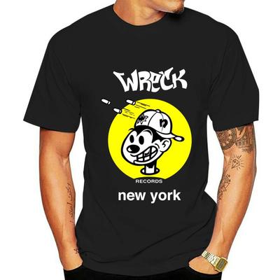 Male Fashion Tee-shirt Top Men Cotton Brand Tshirt Wreck Record New York T-shirt  PRINT Size S-3XL Round Neck T-Shirts