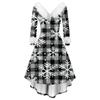 Women's Fashion Casual V-Neck Christmas Print Long Sleeve Dress