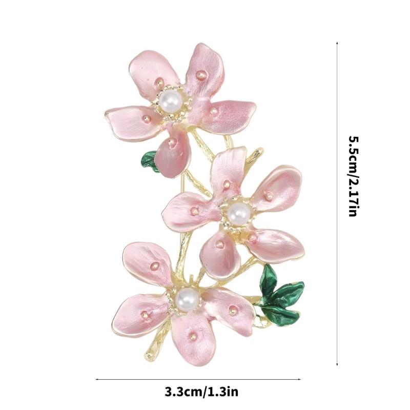 Peach Flower Adornment Formal Event Jewelry Handmade Flower Clothing Jewelry Alloy Texture for Special Occasions