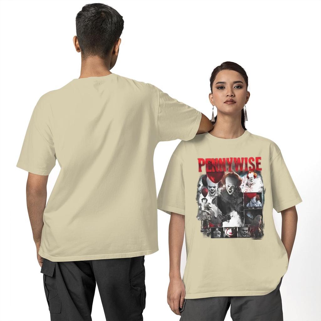 Pennywise Horror T Shirt for Men Women 100% Cotton Vintage T-Shirts Round Neck Tee Shirt Short Sleeve Clothes Plus Size