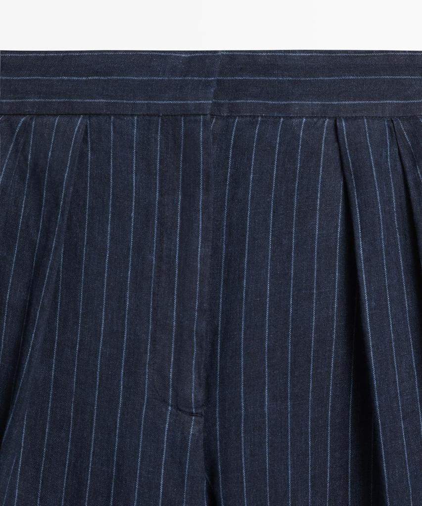 Masimodutti Linen Striped Sarouel Pants
