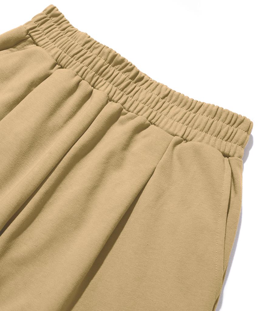 GAKKAI UNIONS One-Pleat Wide Sweatshirt Cargo Pants Beige