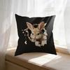 Cute Rabbit Throw Pillowcase D Flat Printed Peach Skin Animal Cushion Cover Funny Broken Wall Design Decorative Pillow