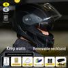 Certified Full Face Motorcycle Helmet for Men & Women - All Seasons, Anti-Fog, Winter Warmth