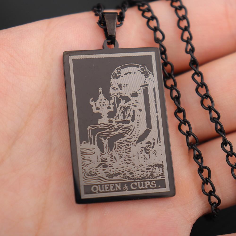22 Waite Holy Cups Tarot Queen Pendant Necklace Men's Necklace