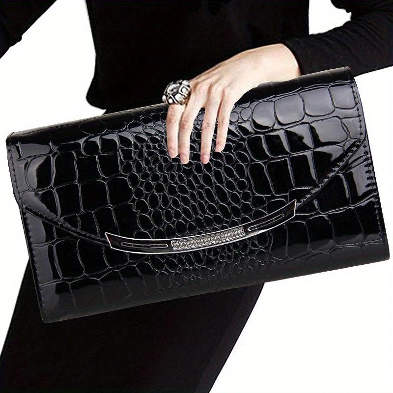 Patent Leather Women'S Clutch Bag Large Capacity Alligator Pattern Bag
