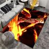 Anime Style Carpet with Flame Warrior Design Suitable for Use As an Anti-slip Game Mat for Living Room and Bedroom Sofas