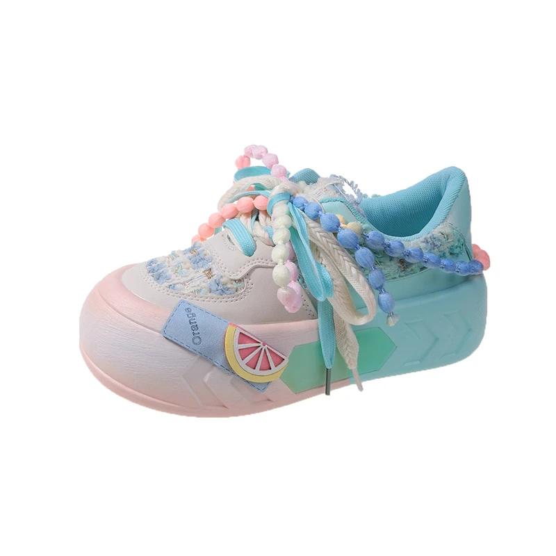 Fashion Ladies Shoes hot Sale 2025 New Fashion Round Toe Lace Up Women's Vulcanized Shoes Spring Flat Outdoor Breathable Women Sneakers