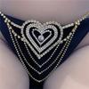 Accessories Rhinestone Fringed Body Chain Heart-Shaped Sexy Bikini Thong Body Chain
