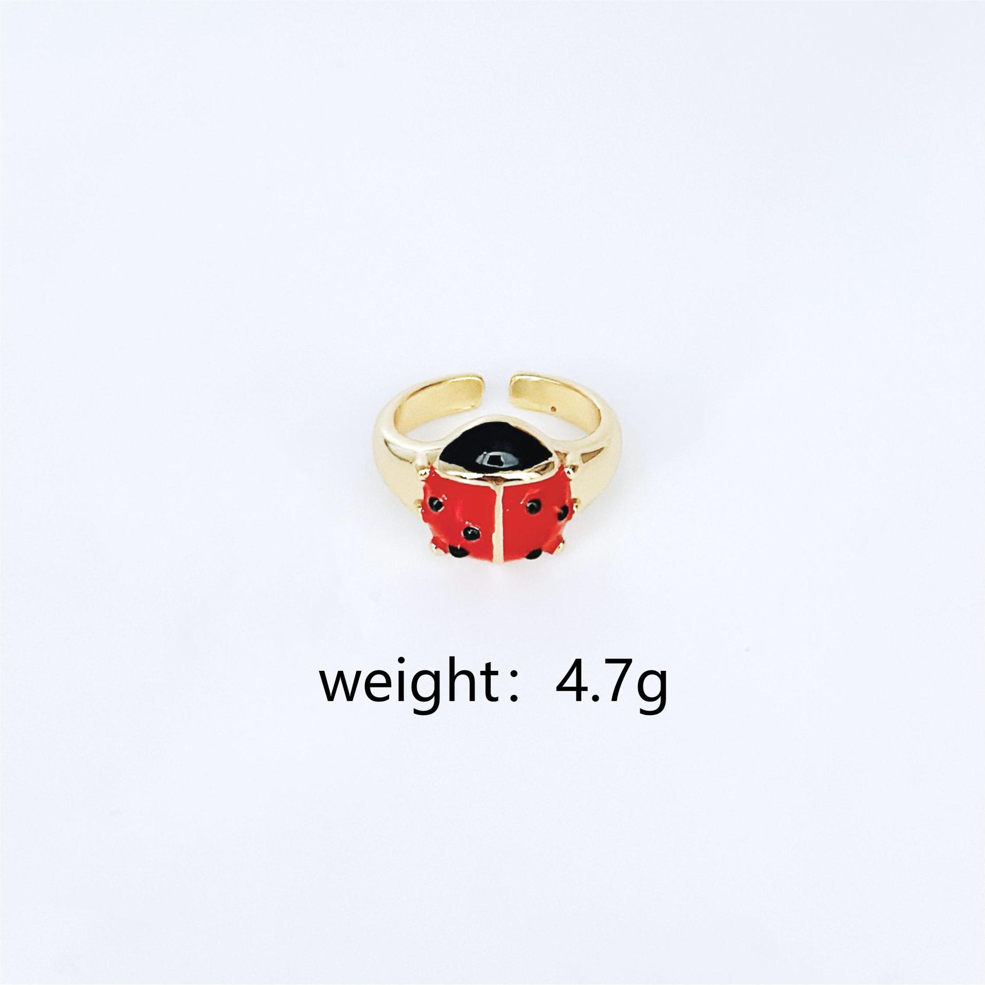 

Винтажное нишевое красное кольцо на удачу с божьей коровкой, красное кольцо, новый дизайн, кольцо на палец с открытием