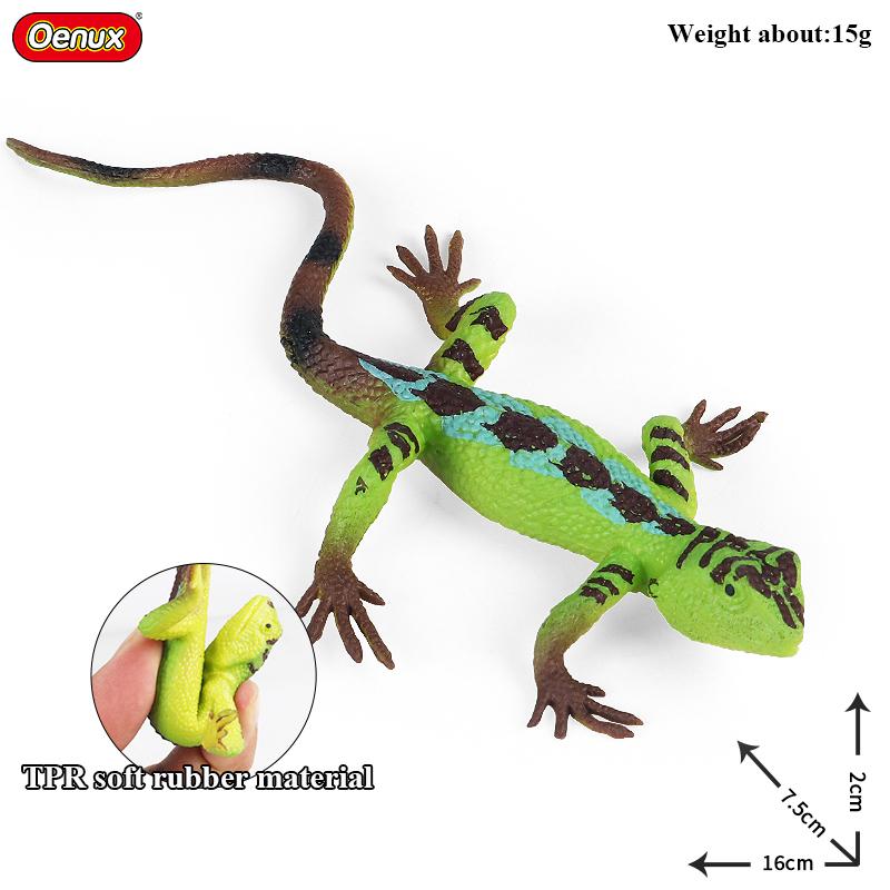 Oenux Insect Animal Wild Reptile Model Soft TPR Mantis Lizard Chameleon Housefly Gekko Action Figures Halloween Trick Kid Toy