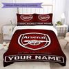 Custom Name Arsenal Pattern Bedding,Quilt Set Quilt Cover Pillowcase Home Birthday Gift(1 * Duvet Cover + 2 * Pillowcase, Without Core)_lx