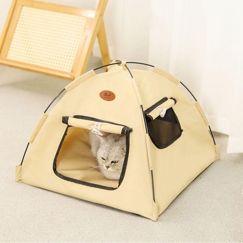 Portable Foldable Pet Cat Tent Closed Design Breathable Cat Sleep House Large Stable Pet Kennel Indoor Use