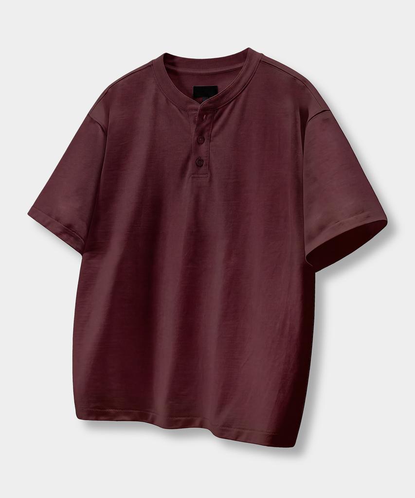 Dimiteulibeullaeg [10Th Anniversary Special] © Everyone'S Hydrogen-Sewing Short Sleeve T-Shirt (Coolmax® Fabric)_Henley Neck 5 Colors