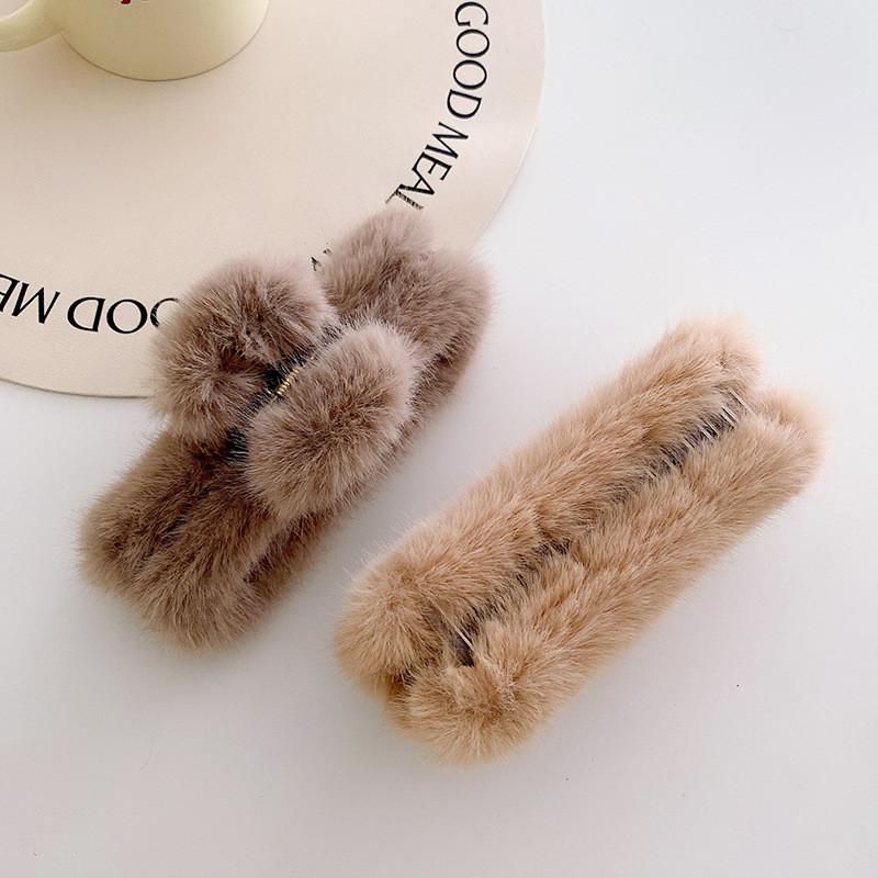 Hochwertige Plüsch Haarspange Groß Für Stilvolle Herbst-Winter-Mode