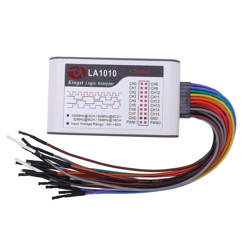 A96I-Logic Analyzer, 16 Channel Logic Analyzer Portable Device With Cable USB Interface 100M Sampling Rate 50V Input