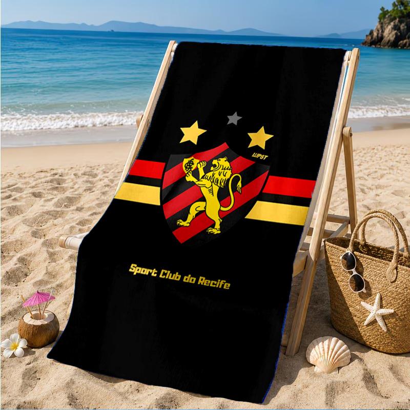 Sport Club Football Crest Printed Microfiber Beach Towel, Soft And Absorbent, Quick-Dry, Ideal for Summer Travel, Beach Essential, Swimming Pool