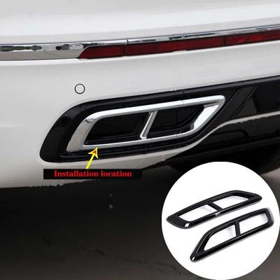 Auto Styling Für Volkswagen Tiguan L 2020 2021 2022 Außen Zubehör Auto Schwanz Kehle Auspuffrohr Trim Rahmen Abdeckung Aufkleber