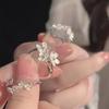 Elegant Irises Flower Adjustable Rings Silver Color Adjustable Rings Highlighting Elegant And Stylish Floral Designs