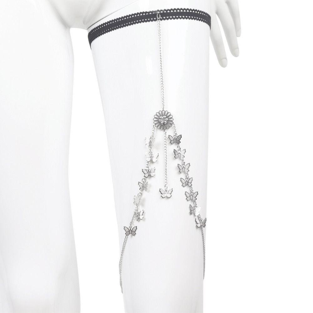 Butterfly Leg Thigh Chain Sunflower Zinc Zinc Alloy Leg Chain Geometric Thigh Body Chain  Jewelry Accessories