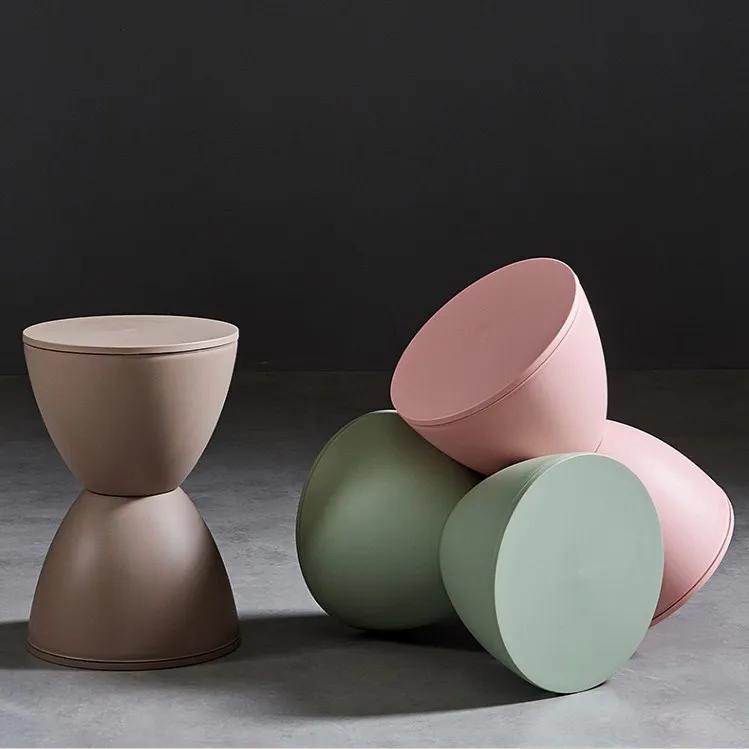 Plastikowy stołek stolik boczny kreatywny design klepsydra stolik nocny modne buty do zmiany okrągły pomost meble domowe