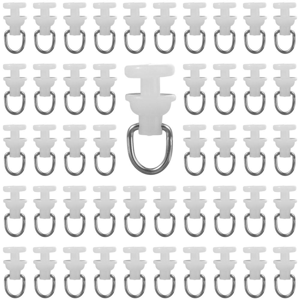 50Pcs Plastic Silent Curtain Track Pulley Strong and Sturdy Curtain Hook Rollers  Bathroom Curtains