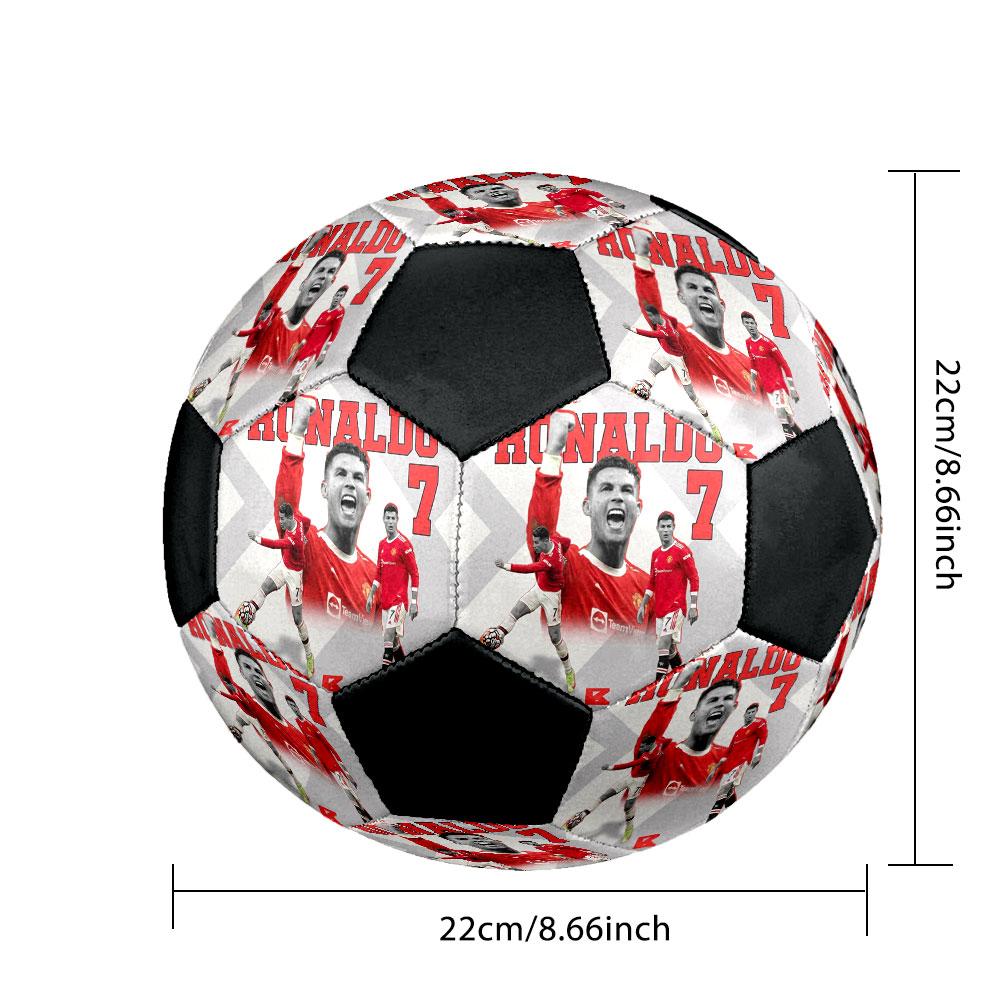 1 Stück Cristiano Ronaldo Glory Größe 5 Fußball PrahaHallenfußball Ball Bunt Alle Altersgruppen Maschinengenäht PVC Wettkampfbereit Langlebig Hoher Rückprall