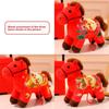 Pony Plush Pendant Backpack Charm With Dragon Phoenix Flower Embroidery Design For Chinese New Year Gift