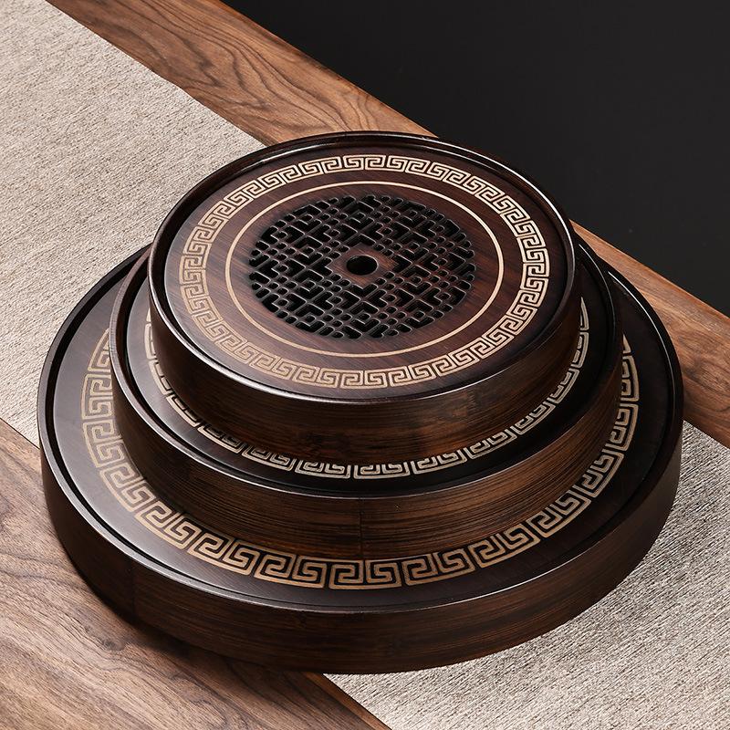 Natural Bamboo Tea Table Tray High Quality Chinese Tea Tray Tea Set Board Drainage Water Storage Tea Board Kitchen Accessories