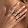Ingemark 7Pcs/set Sweet Romantic Rhinestone Heart Rings Women Exquisite Metal Butterfly Chic Open Knuckle2026 New Charm Jewelry
