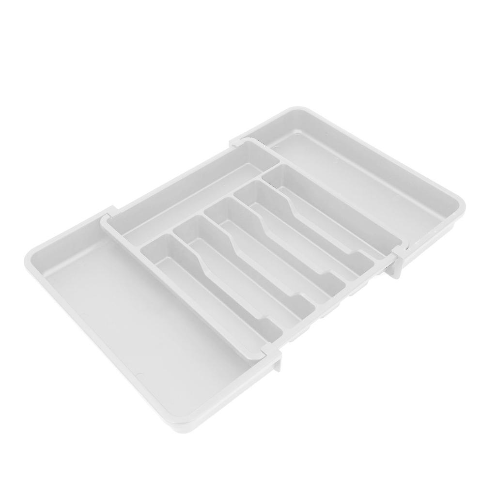 Ausziehbarer Schubladenorganizer Klassifizierte Aufbewahrung Besteck Besteck Utensilienablage für Küche Weiß