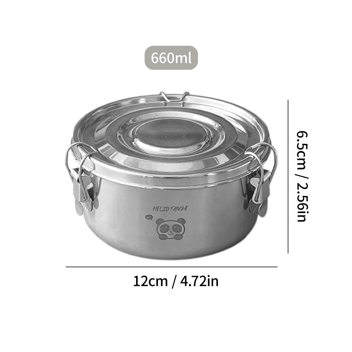 

WORTHBUY 304 Stainless Steel Round Lunch Box Portable Bento Box With Lid Camping Anti-Leak Large Capacity Food Storage Container