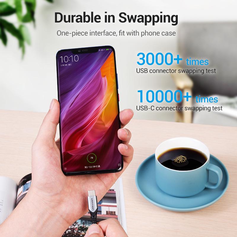 Vention 5A USB Type-C Cable for Huawei Mate 30 20 P40 P30 P20 Pro 40W Fast USB Charging Type C Charger Cable USB C Data Cable
