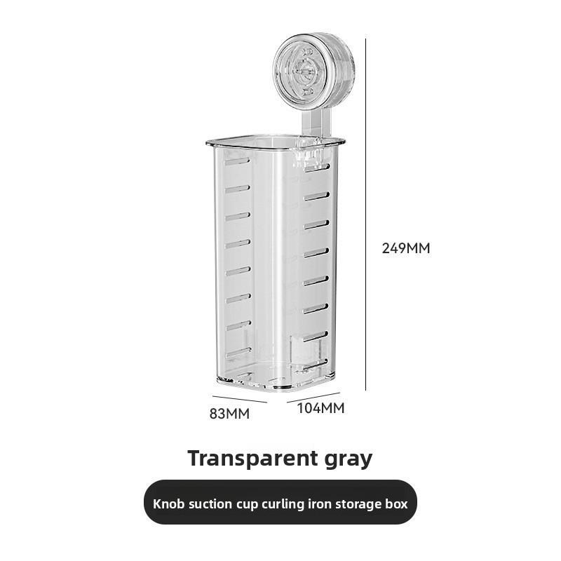 Transparent Suction Cup Hair Styling Tool Organizer For Bathroom And Vanity Use
